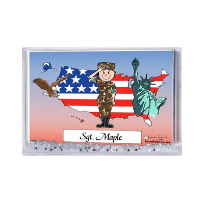Personalized US Army - Female Snow Globe Frame Gift
