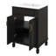 Ensemble de meuble-lavabo 24 po avec lavabo, ensemble de meuble-lavabo simple autoportant, armoire de rangement pour salle de bain avec 2 portes et tablette réglable-1568619200-1568619228