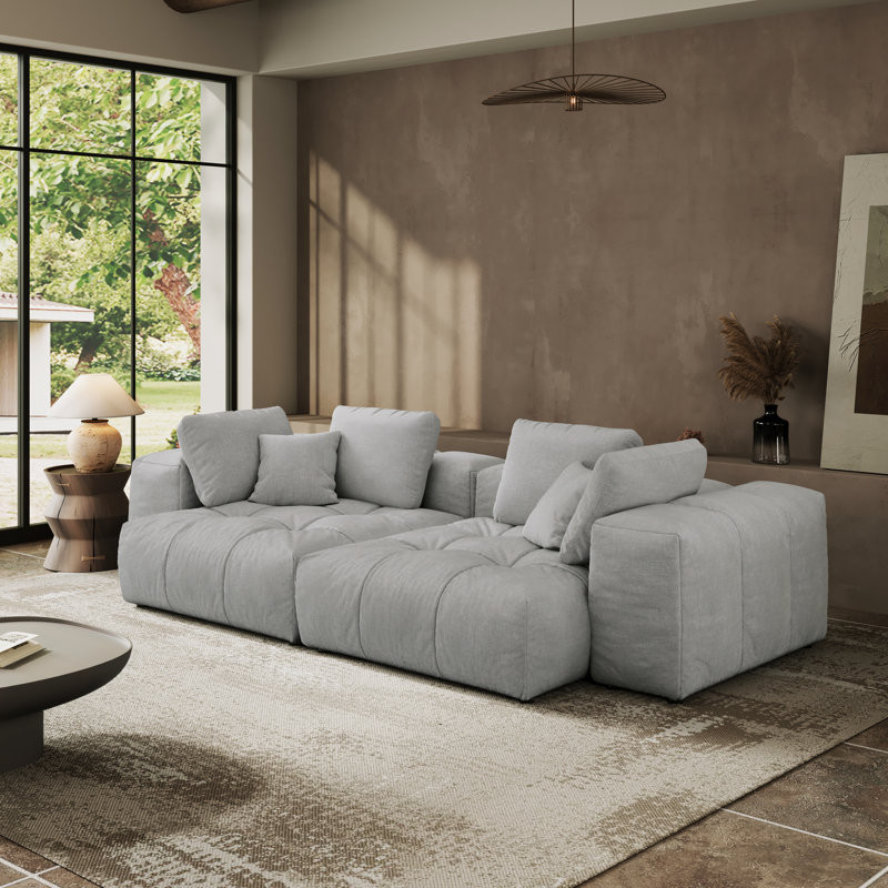 Modular Sectional Sofa Couch, Oversized Free Combination Deep Seat Sofa, Cushion Covers Removable & Washable, Fabric, Down Filled