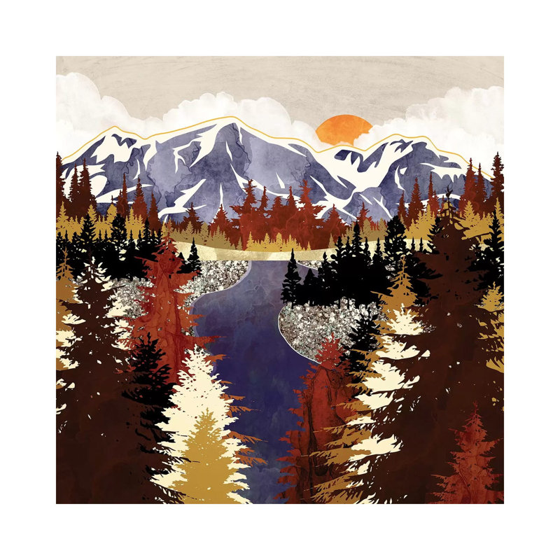 Autumn River - Wrapped Canvas Print, 30.48 cm H x 30.48 cm W