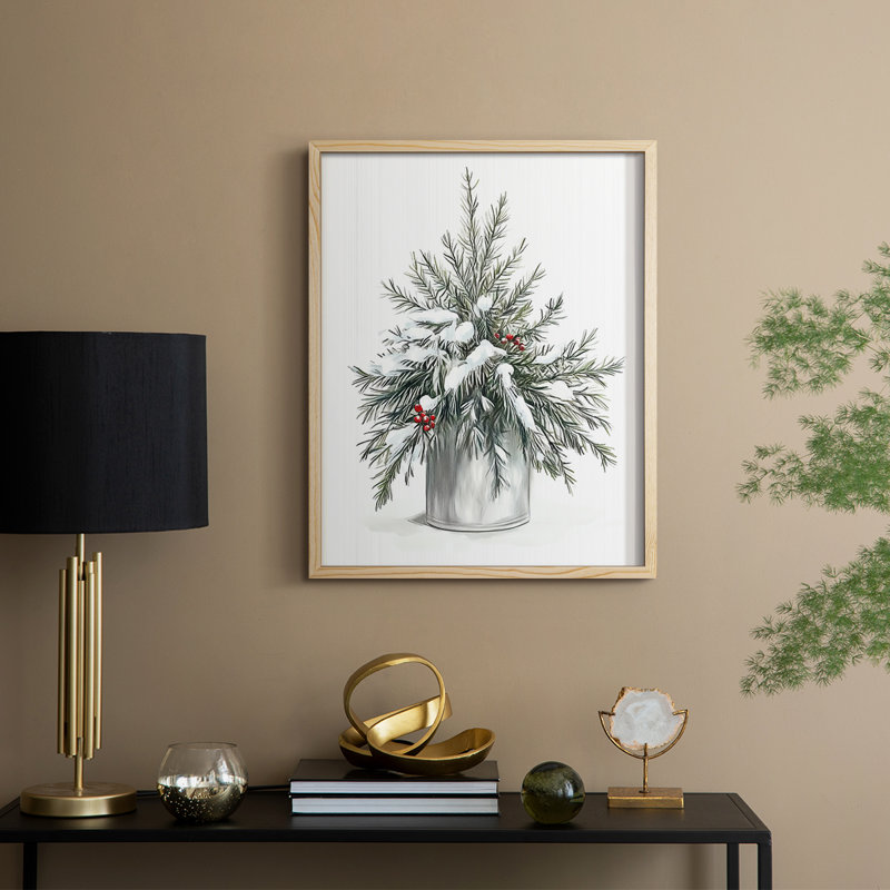 Christmas Holiday Art DCCCLXXIV Framed Print - Solid Wood, H 11 po x l 9 po, Naturel