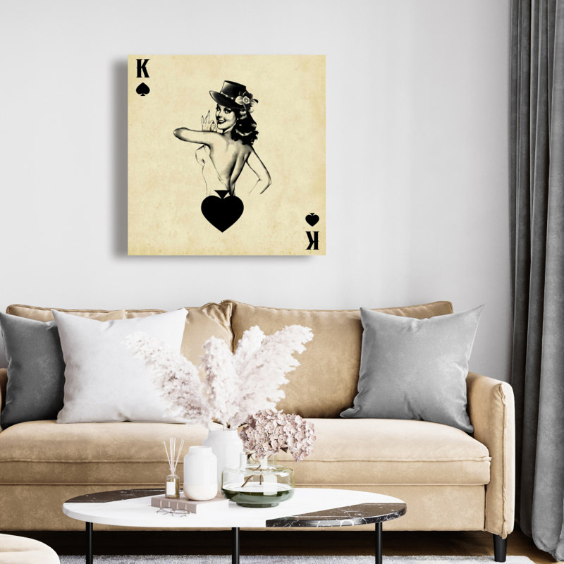 Toile du roi de pique | Décoration murale homme rétro