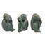 Celadon Ceramic 3 Piece Figurine Set