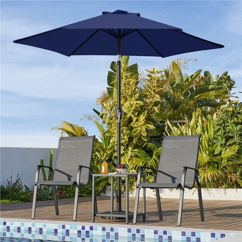 Charlean 226cm Tilt Parasol, Navy Blue