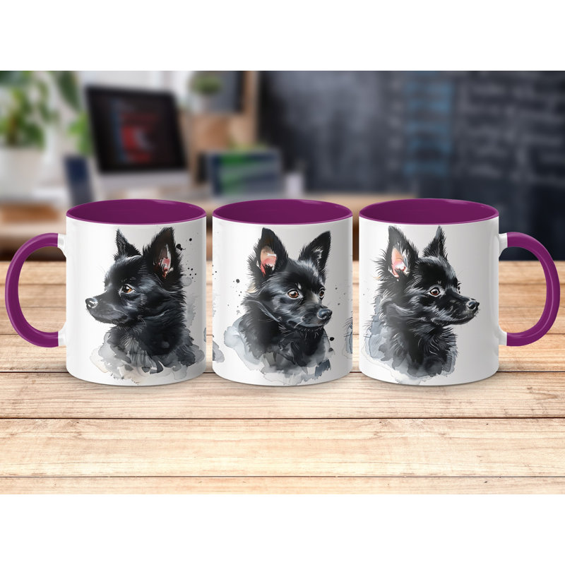 11oz Watercolour Greyhound Design Coffee Mug, 2, Purple
