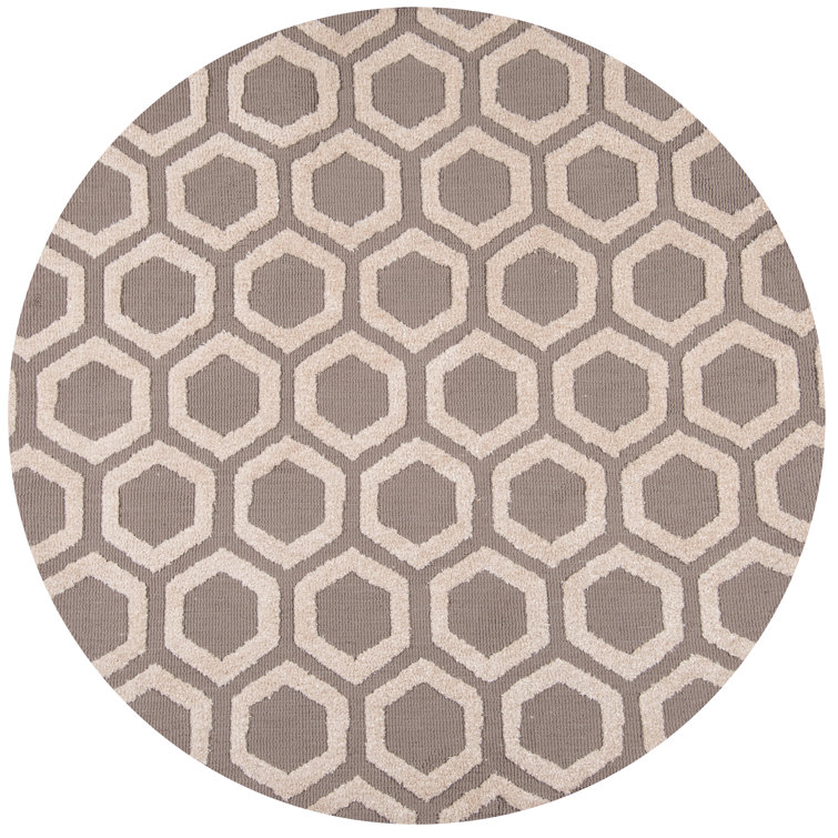 Tapis taupe touffeté à la main Mikesell
