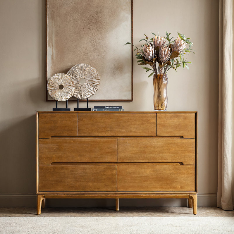 Commode en bois massif de style Mid-Century 59 po Raimund, Gland
