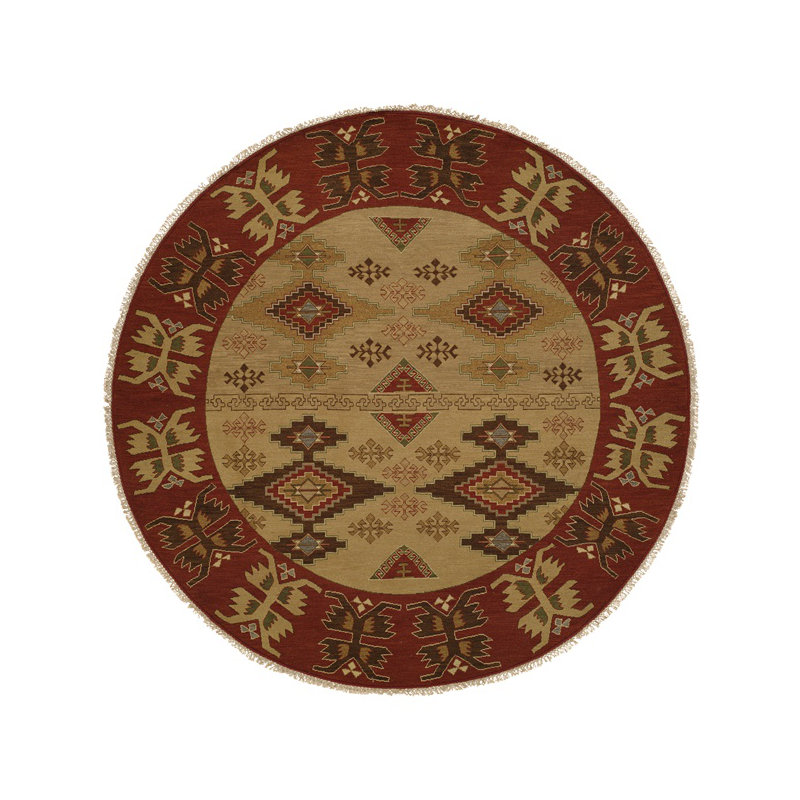 Wool Ikat Indoor Rug, Round 8'