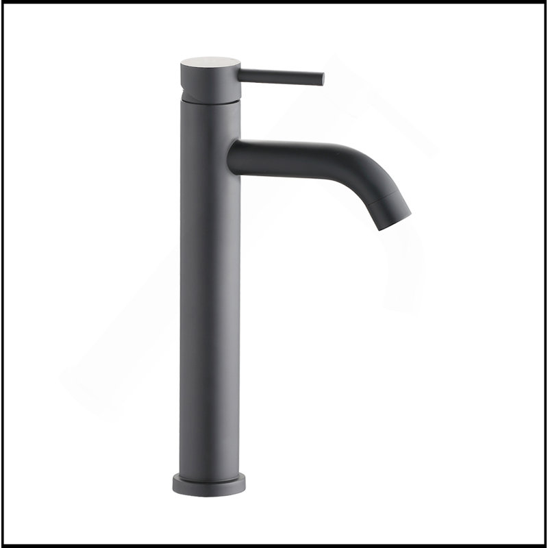 Bathroom Modern Tall Faucets Single Handle One Hole Lavatory Bathroom Sink Faucet, Matte Black