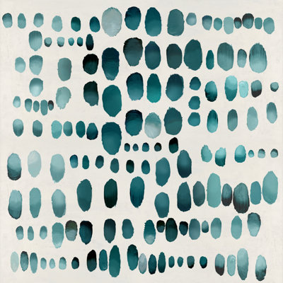 Oehling Playful Teal II On Canvas by Angela Perry Print