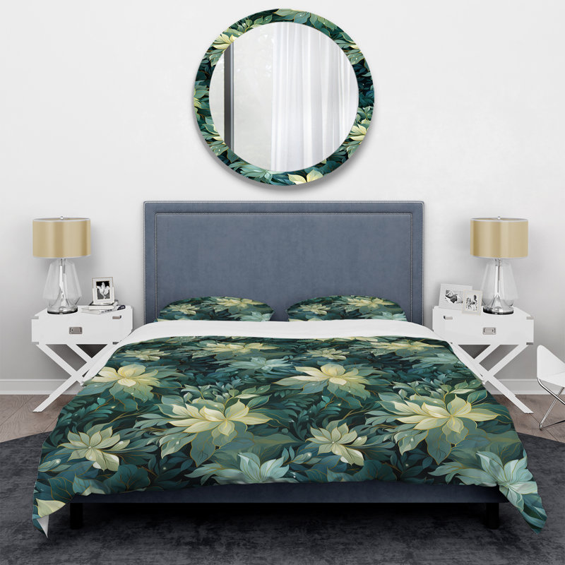 Ensemble de housse de couette Ethereal Tropical Camouflage I, Housse de couette pour très grand lit et 2 très