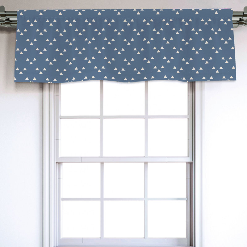Sateen Geometric Ruffled Window Valance