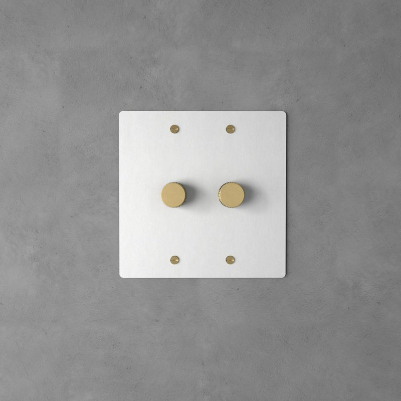 Ozarke Brass Dimmer Switch, White/Brass