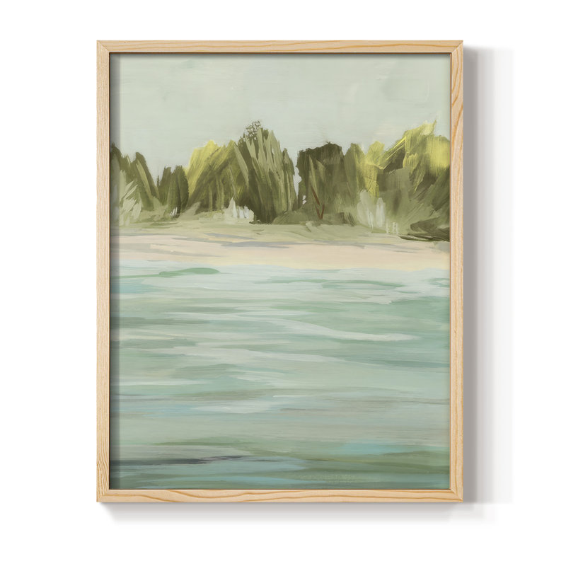 Offshore Horizon II, reproduction encadrée - bois massif, H 15 po x l 12 po, Naturel