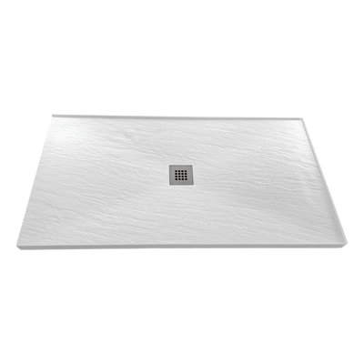 Streamline GSRB-664-650 60 in. x 30 in. Corner Solid Surface Shower Base in Matte White With Center Drain