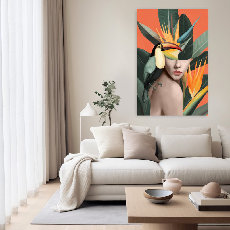 Art mural tropical tropical, H 60 po x l 40 po
