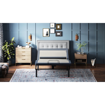 Twin Xl Adjustable Bed With Head/foot Tilt, Lumbar Position, 3 Intensity Massages, Led Under , 31 Legs Base - Tilting, Support, 3-mode Flat Functionality