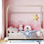 Lit en bois pour lit double en velours, beige-300182087-300182080