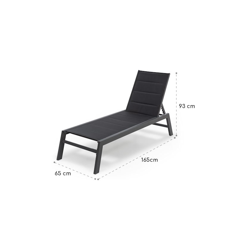 165cm Long Reclining Single Chaise, Anthracite