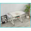 Table basse en métal 2 en 1 Station de casse-tête pour adultes, hauteur / angle réglable, capacité de 1500 pièces avec plateaux de rangement-2143948686
