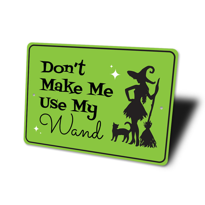 Plaque en aluminium Witch Magic Wand, H 18 po x l 12 po x P 0,06 po