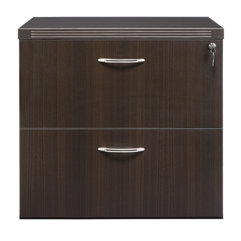 Aberdeen Freestanding 2-Drawer Lateral Filing Cabinet, 29.5" H x 36" W x 24" D, Mocha