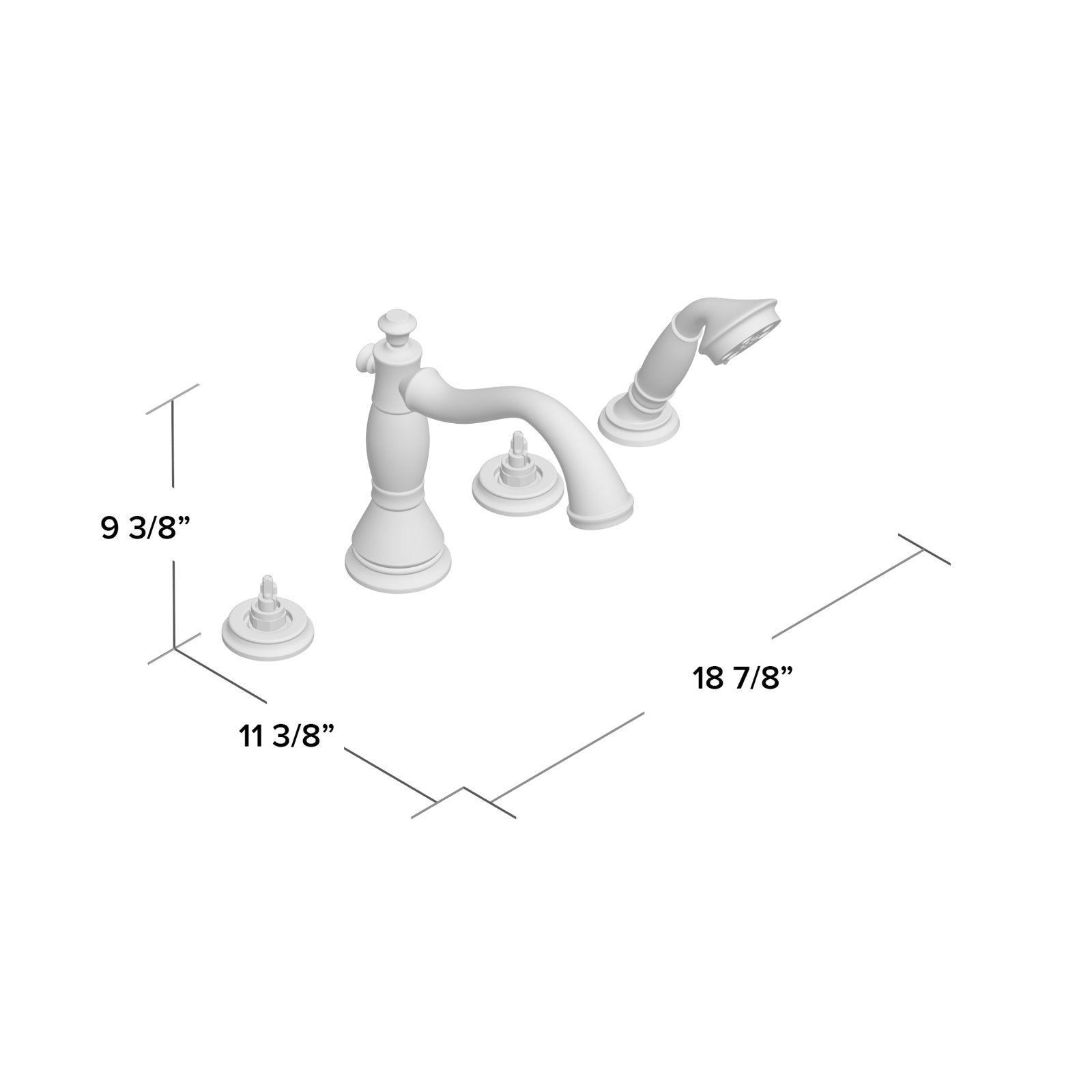 Cassidy™ Deck Roman Tub Faucet with Diverter, Chrome