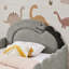 Lit double en forme de dinosaure avec barrière de sécurité, structure de lit en bois massif pour chambre à coucher, tissu Boucle-2007528174