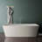67 Inch Freestanding Solid Surface Soaking Bathtub For Bathroom