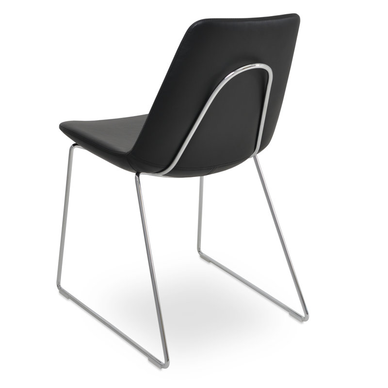 Ensemble de salle à manger 3 pièces avec plateau rond en verre et 2 chaises Eiffel