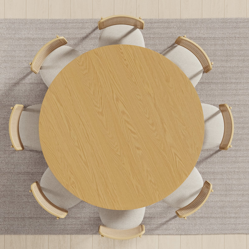 Table de salle à manger en bois massif, Chêne, H 30 po x L 60 po x l 60 po