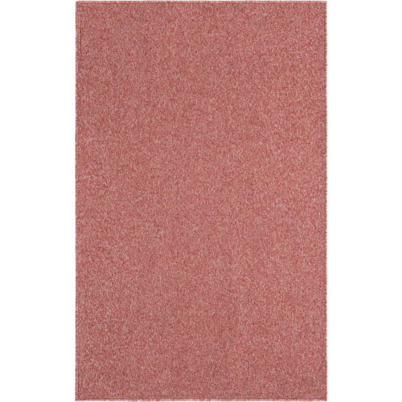 Everyday Solid Machine Woven / Power Loomed Performance Rust Red Rug, Rectangle 3' x 5'3"