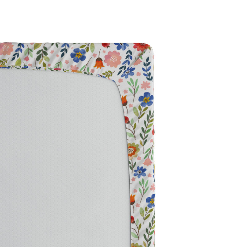 Microfiber Floral Fitted Sheet, Queen Fitted Sheet, Floral