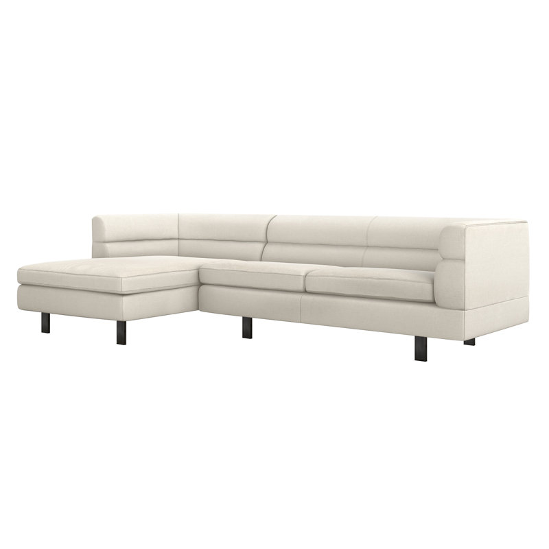 Ornette Chaise Sectional, Left Hand Facing, Cameo 100% Polyester, Black