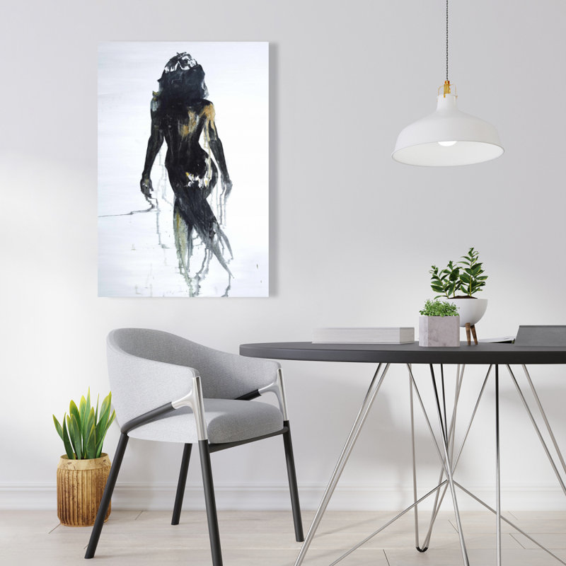 Silhouette abstraite de femme avec vue arrière - décor de chambre à coucher