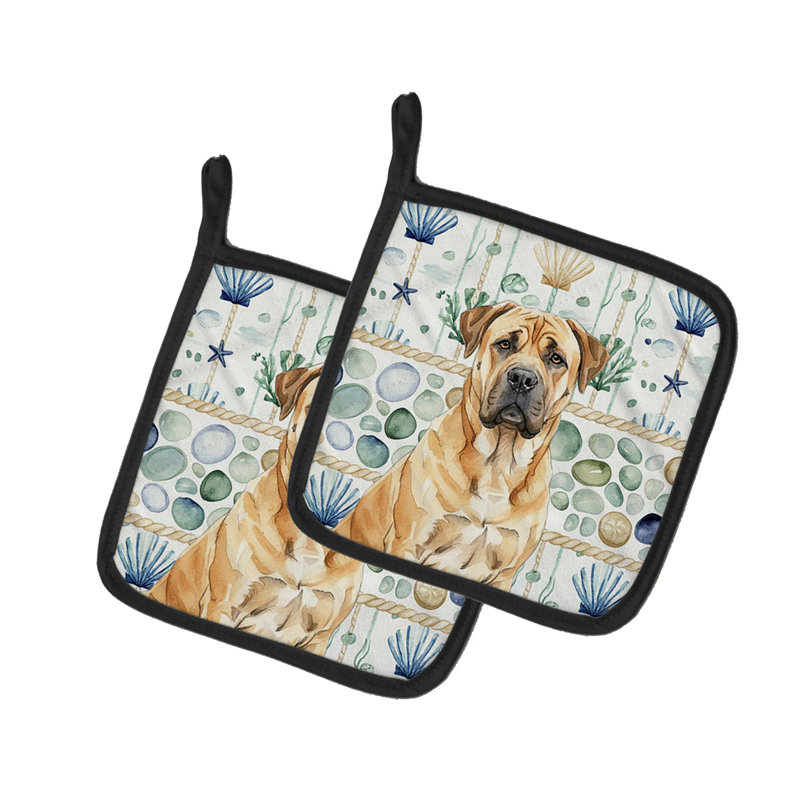 Paire de poignées en verre Fauve Boerboel