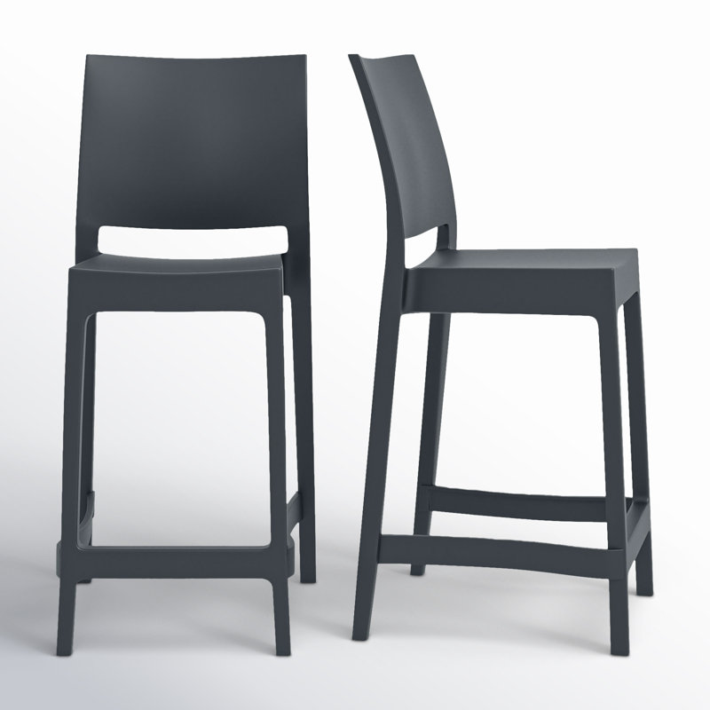 Tabouret de bar Adrienne, Gris foncé, 25.5"