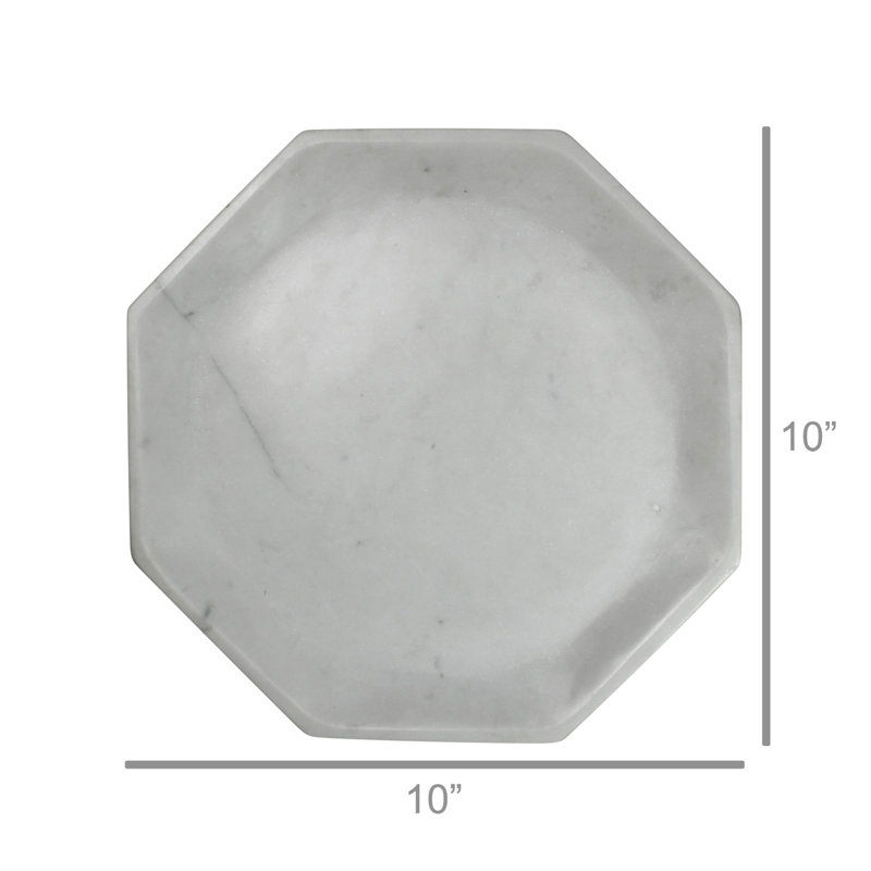Marble Decorative Plate 1, 1" H x 10" W x 10" D