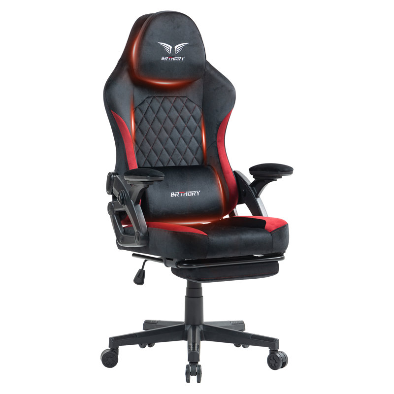 Metro Lane Adjustable Swiveling PC & Racing Game Chair, Black Red
