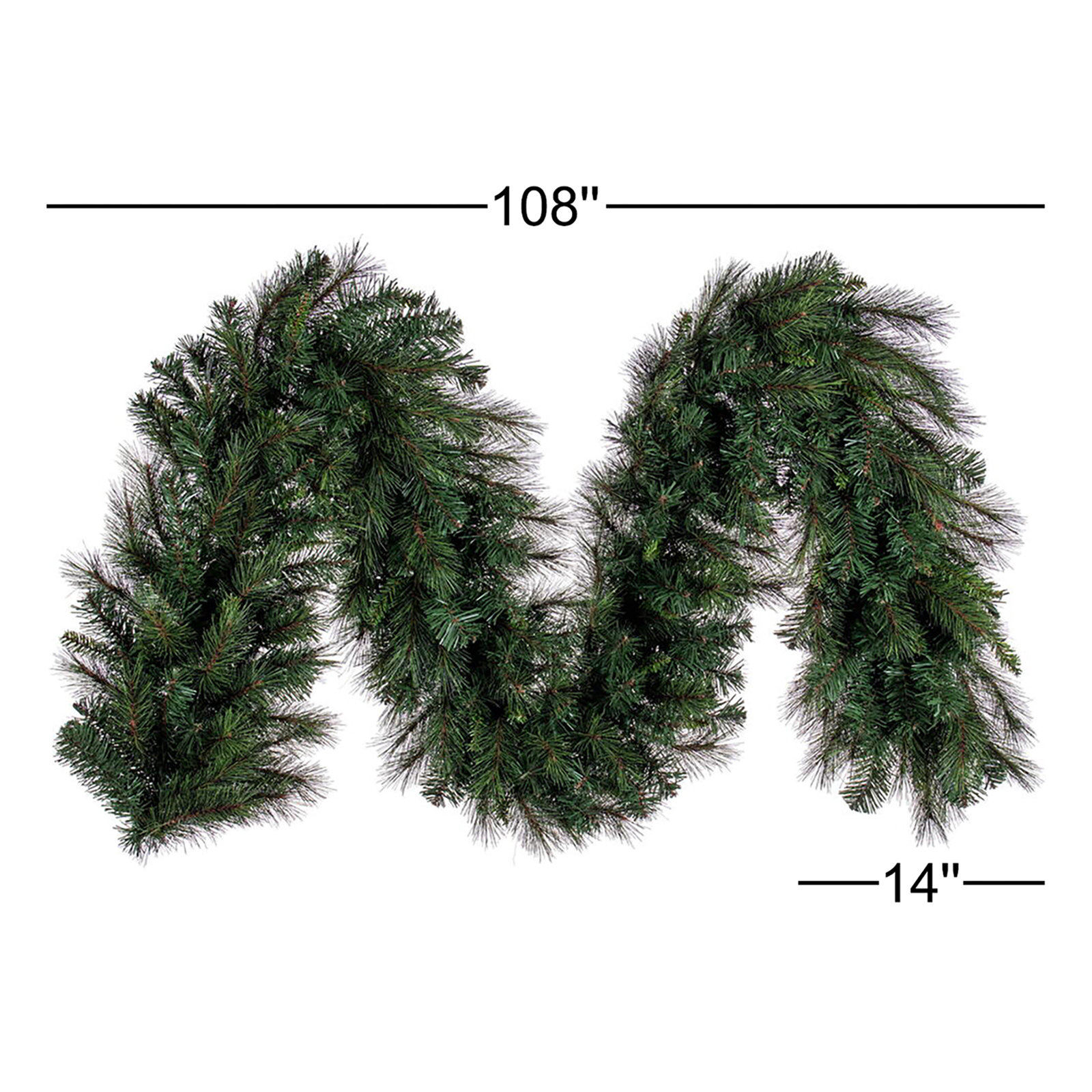 9' x 18" Brighton Pine Artificial Garland with 300 PE/PVC Tips.