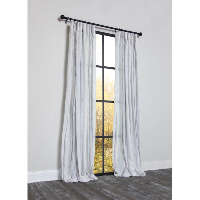 Belandina Semi Sheer Curtain Single Panel, Gray, 54" x 84"