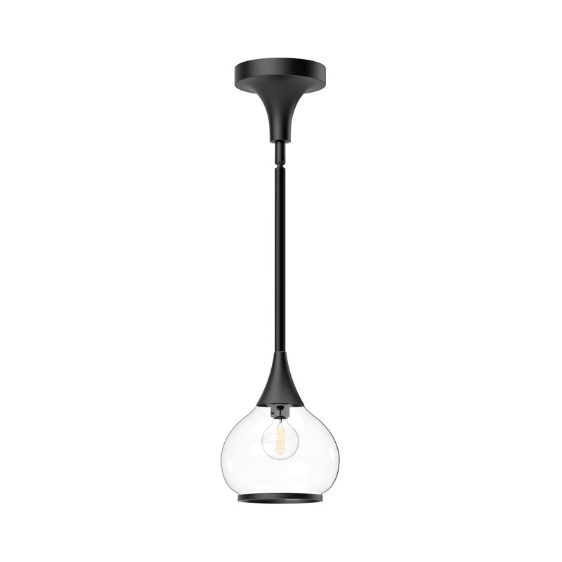 Nieve 1 - Light Teardrop Pendant, Matte Black, Clear