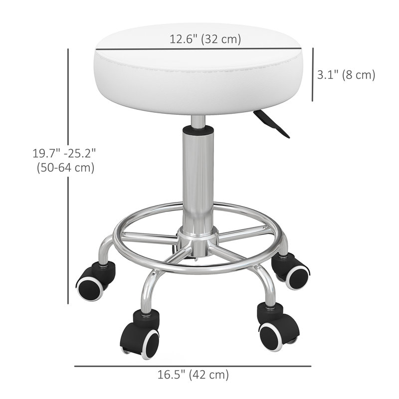 Tabouret de salon en PU, Blanc
