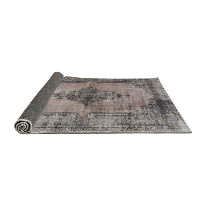 Tapis oriental gris / rouge, Rond 6 pi