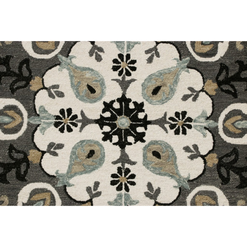 Hand Tufted Oriental Indoor Rug, Round 7'