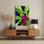 Aquarelle abstraite 88, art mural en métal vert