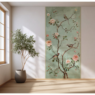 Removable Floral Mural – Chinoiserie Peel and Stick, Non-Damaging Wall Decal