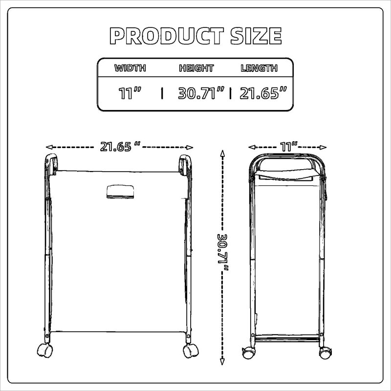 Rolling Laundry Hamper With Lid And Wheels, 85L Capacity Laundry Sorter Cart, Slim Space-Saving Design For Apartments, Dorms, And Small Spaces