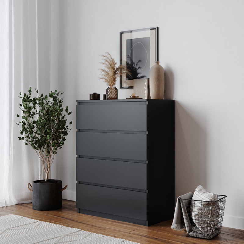 Baptistine 4 - Drawer Chest of Drawers, Black