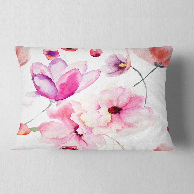 Coussin de fleurs en motif lombaire floral